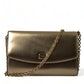 Metallic Gold Lambskin Leather Crossbody Mini Bag