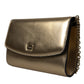 Metallic Gold Lambskin Leather Crossbody Mini Bag