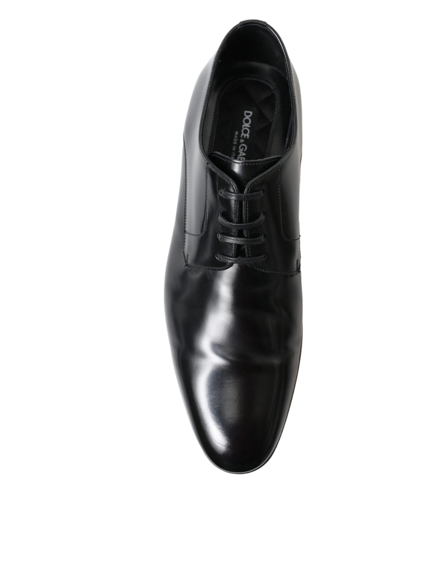 Elegant Black Leather Lace-Up Derby Shoes