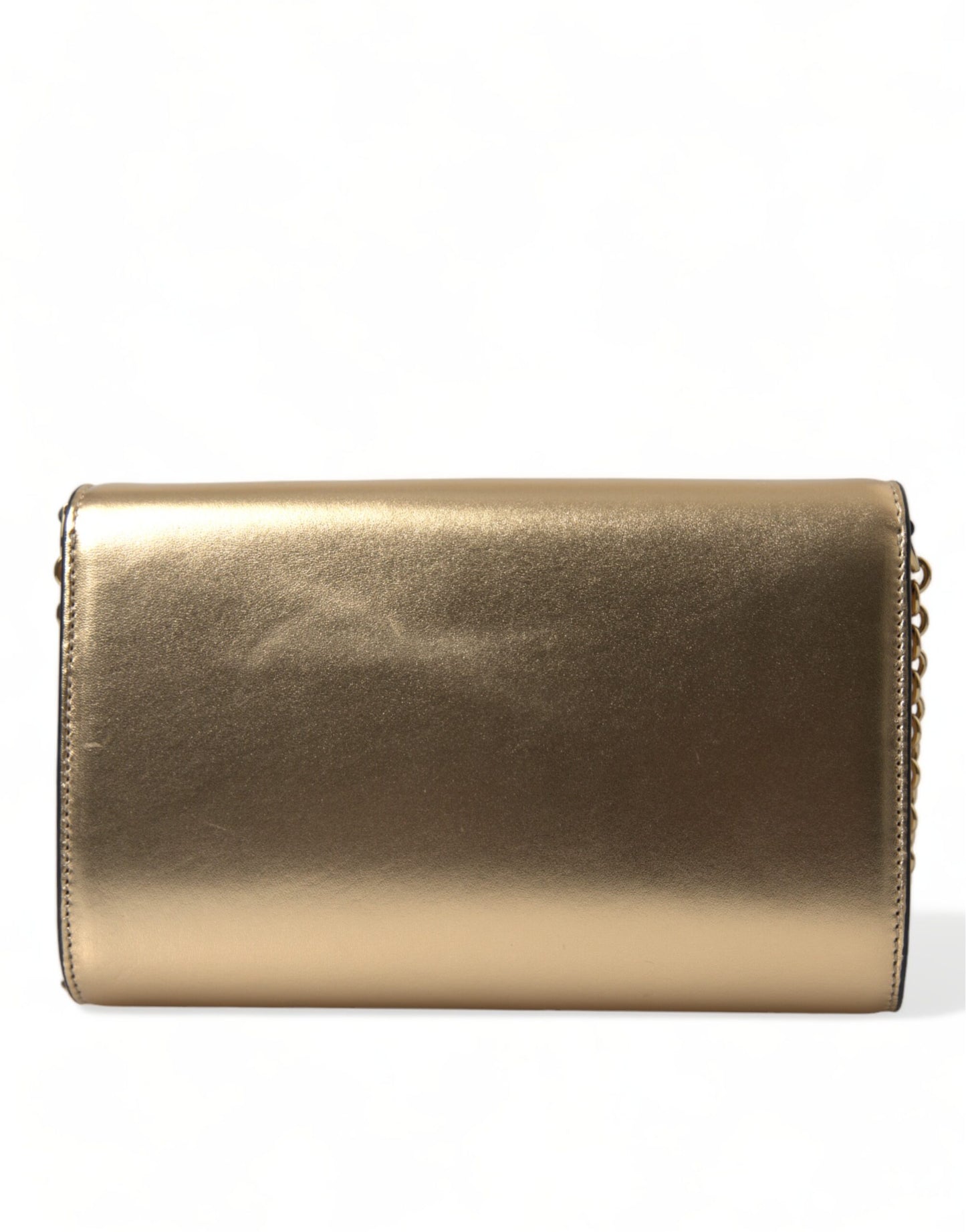 Metallic Gold Lambskin Leather Crossbody Mini Bag