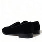 Black Velvet Loafers Formal Dress Shoes