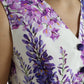 White Floral Print Silk Waistcoat Vest Top