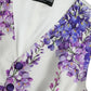 White Floral Print Silk Waistcoat Vest Top