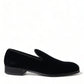 Black Velvet Loafers Formal Dress Shoes