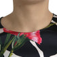 Multicolor Floral Long Sleeves Cropped Top