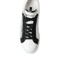 Elegant White Leather Low Top Sneakers