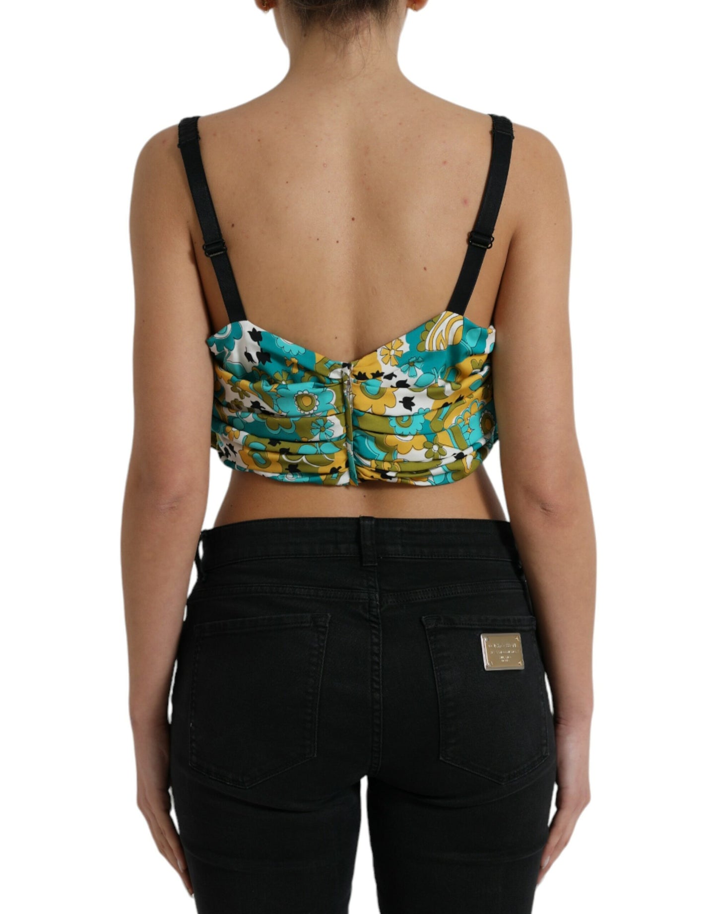 Multicolor Floral Sleeveless Cropped Top