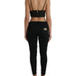 Brown Viscose Plunging V-neck Cropped Tank Top