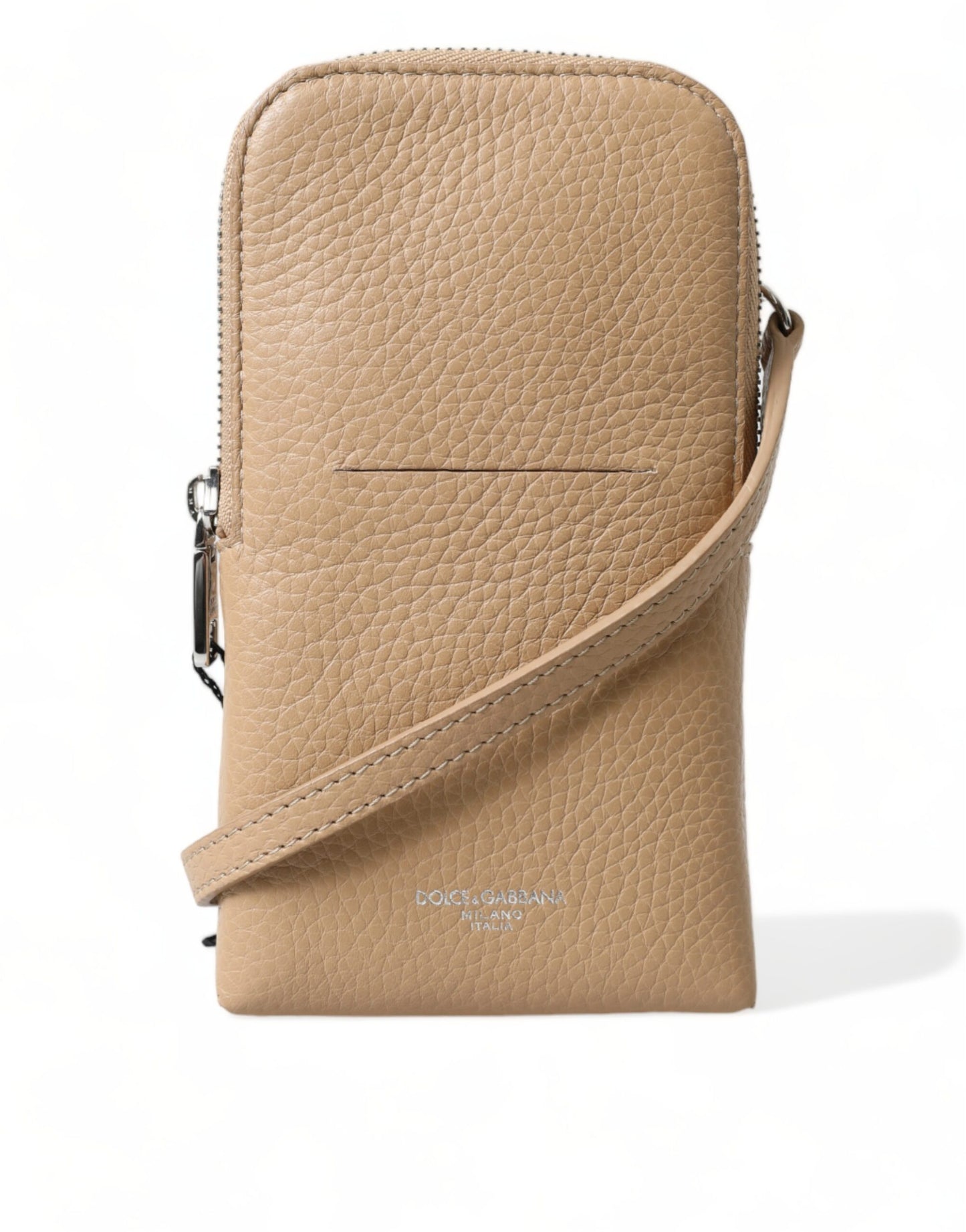 Beige Leather Purse Crossbody Sling Phone Bag