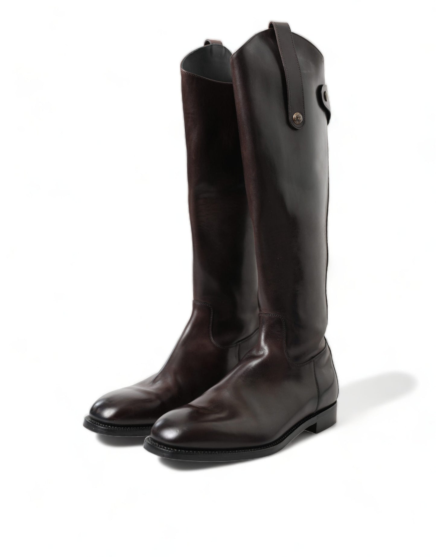 Elegant Dark Brown Knee High Rider Boots