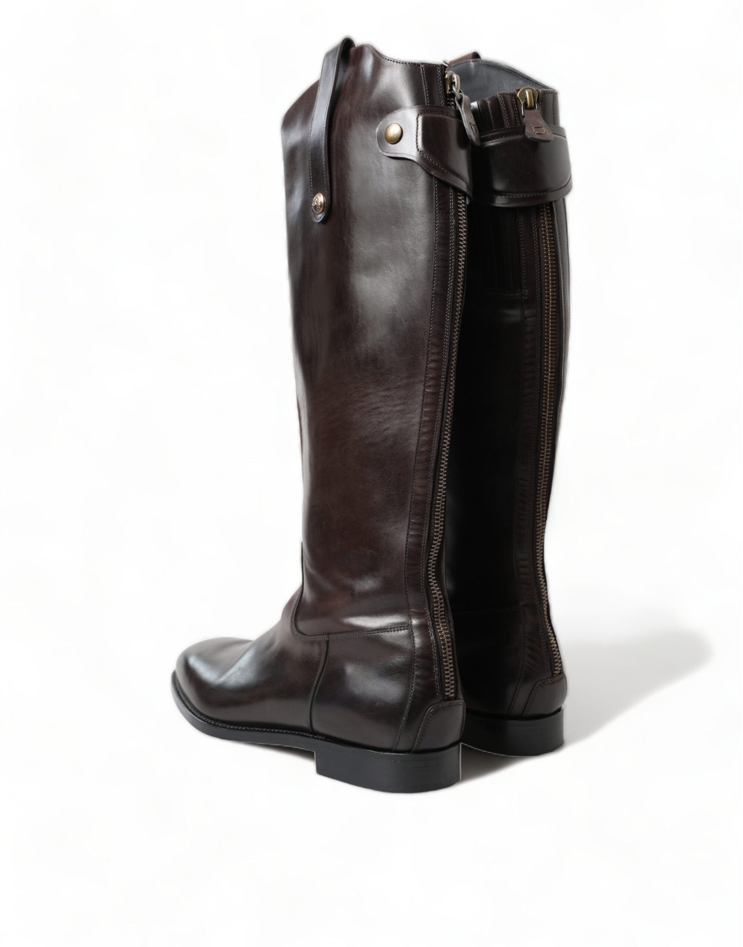 Elegant Dark Brown Knee High Rider Boots