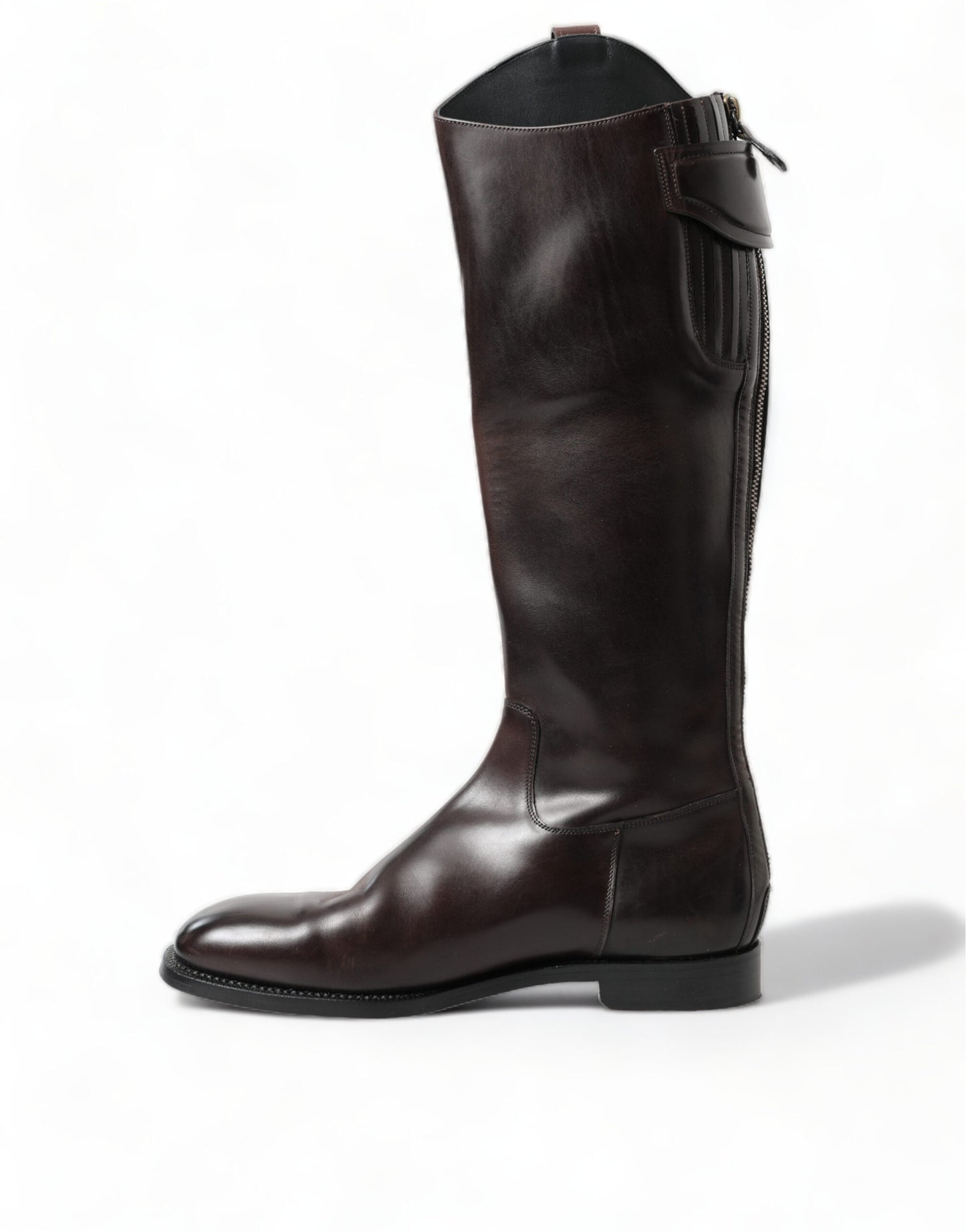 Elegant Dark Brown Knee High Rider Boots