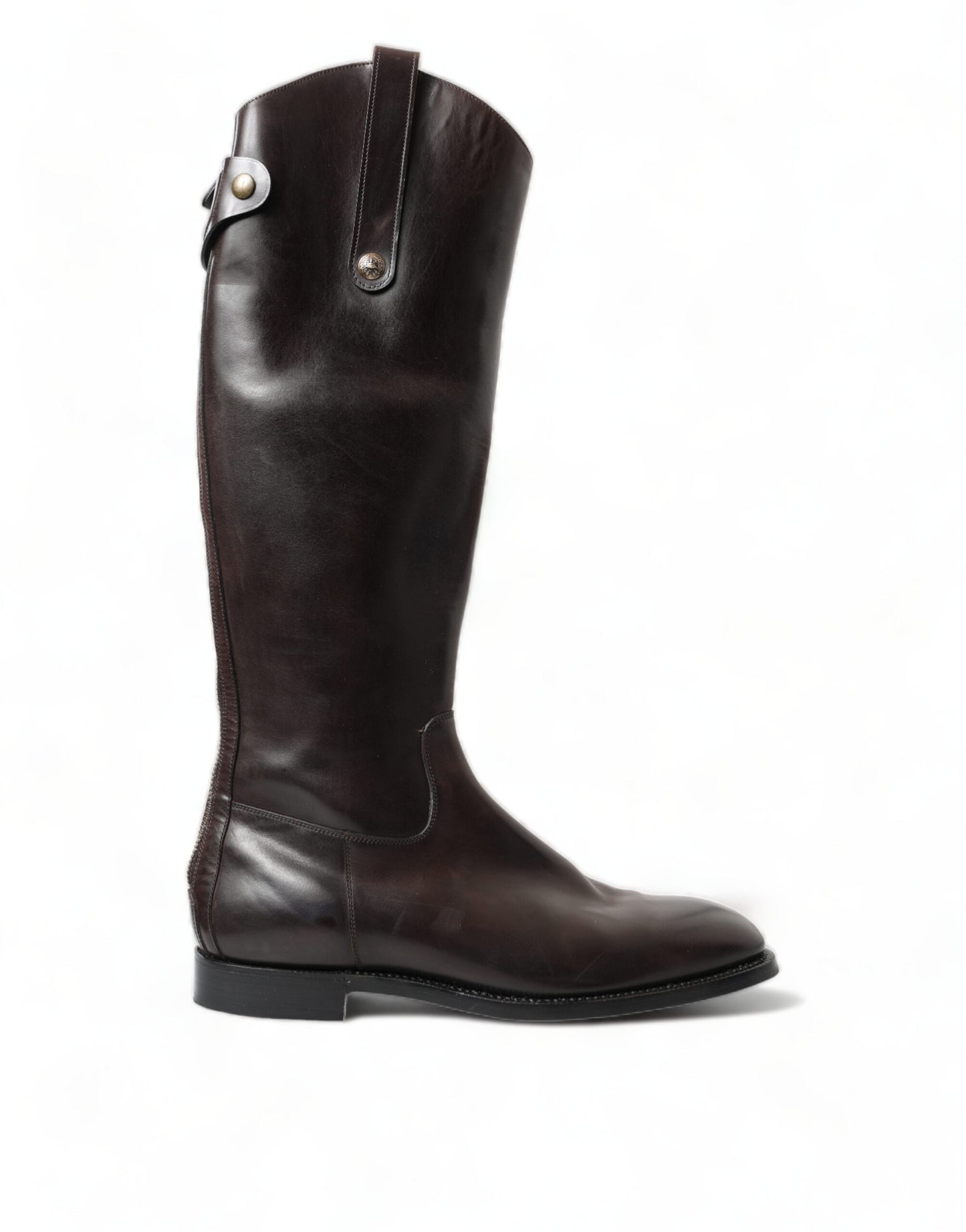 Elegant Dark Brown Knee High Rider Boots