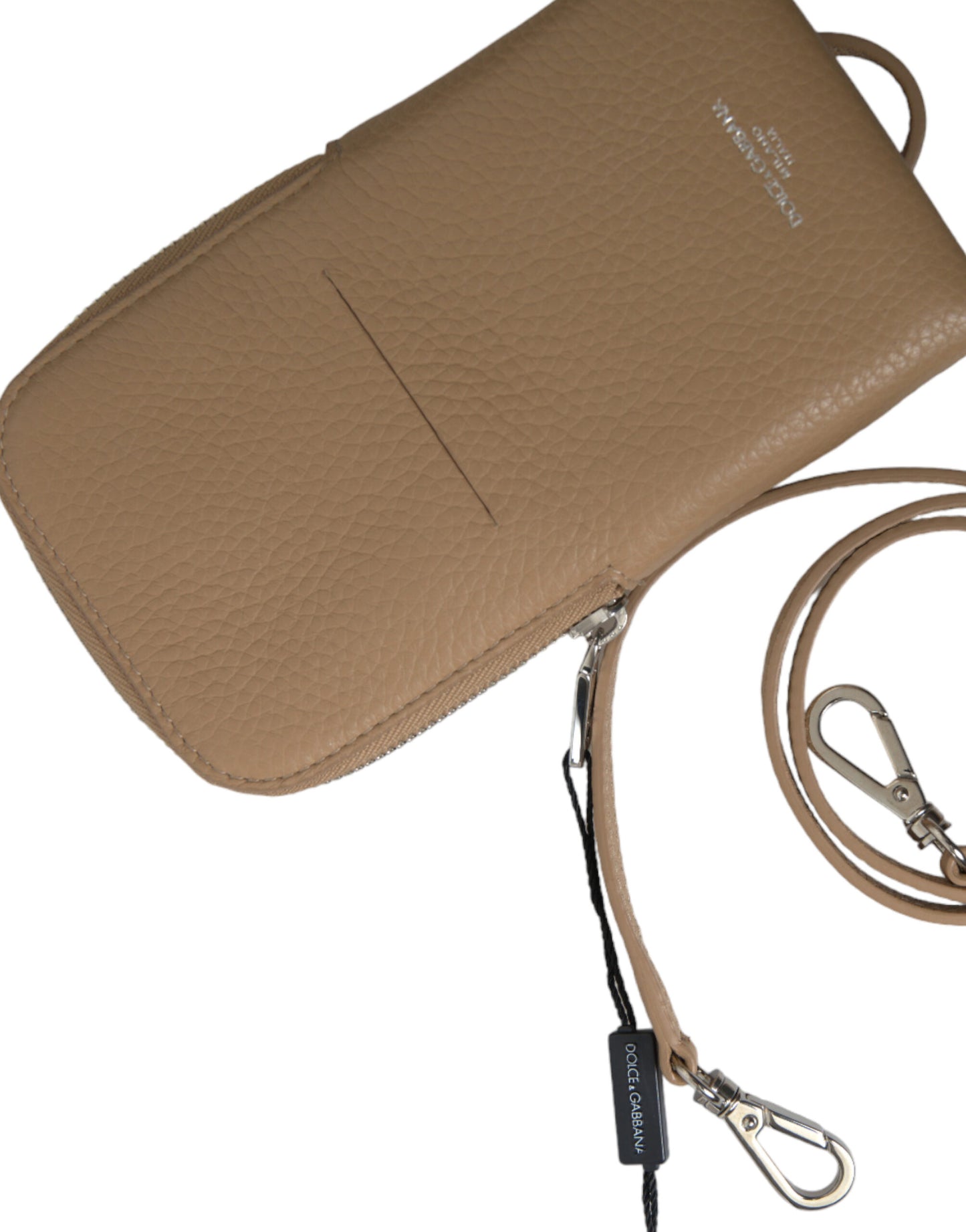 Beige Leather Purse Crossbody Sling Phone Bag