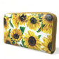 White Sunflower Leather DG Zip Around Continental Wallet