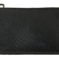 Elegant Black Leather Lanyard Cardholder