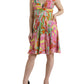 Multicolor Floral Silk A-Line Dress