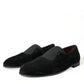 Black RUNWAY Velour AMALFI Loafers Shoes