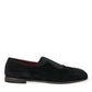 Black RUNWAY Velour AMALFI Loafers Shoes