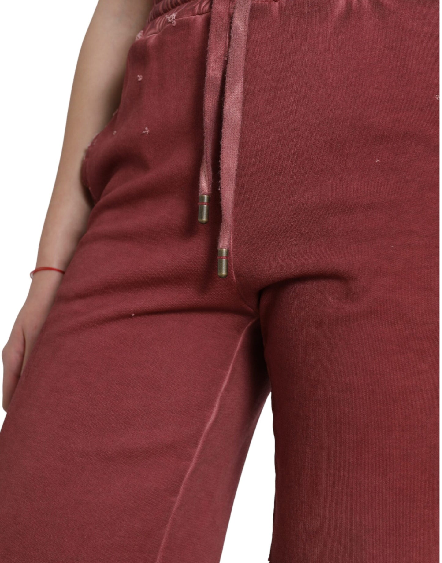 Maroon Cotton High Waist Sweatshorts Shorts