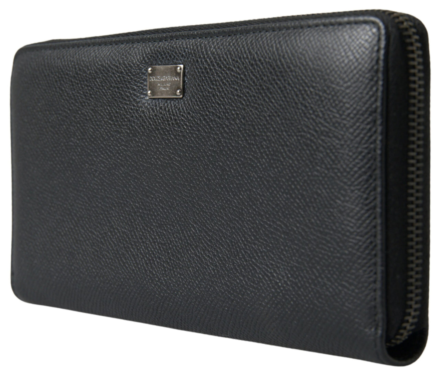 Elegant Black Leather Zip Wallet