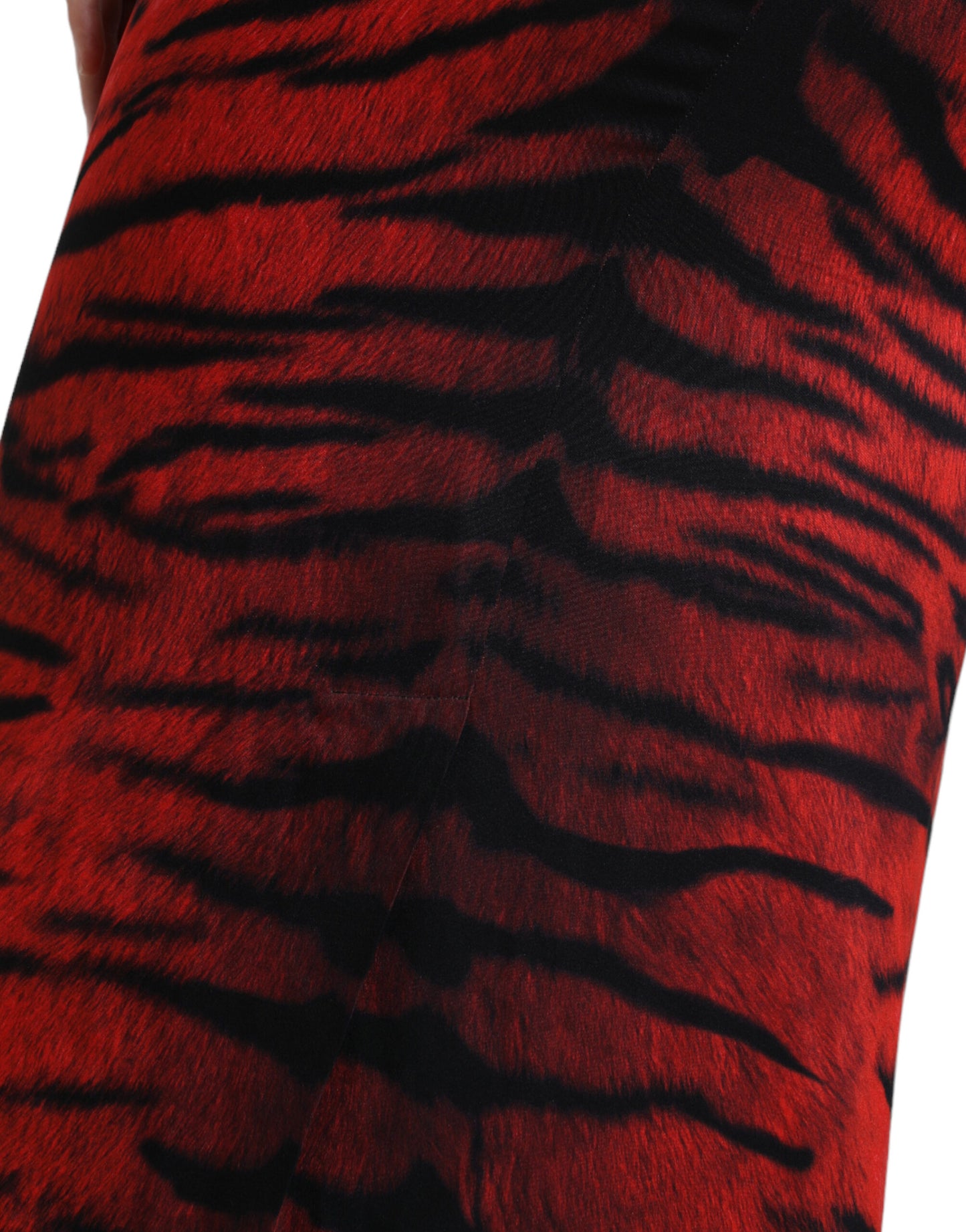 Multicolor Tiger Leopard Sheath Midi  Dress