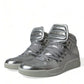 Silver Leather Benelux High Top Sneakers Shoes