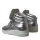 Silver Leather Benelux High Top Sneakers Shoes