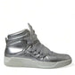 Silver Leather Benelux High Top Sneakers Shoes