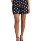 Black Nylon Logo High Waist Bermuda Shorts