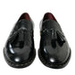 Black Brushed Calfskin Loafers Dress Shoes