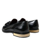 Black Brushed Calfskin Loafers Dress Shoes