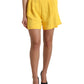 Yellow Viscose High Waist Bermuda Shorts