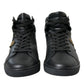 Black Crown Bee logo Mid Top Portofino Sneakers Shoes