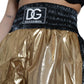 Metallic Gold Shirred High Waist Hot Pants Shorts