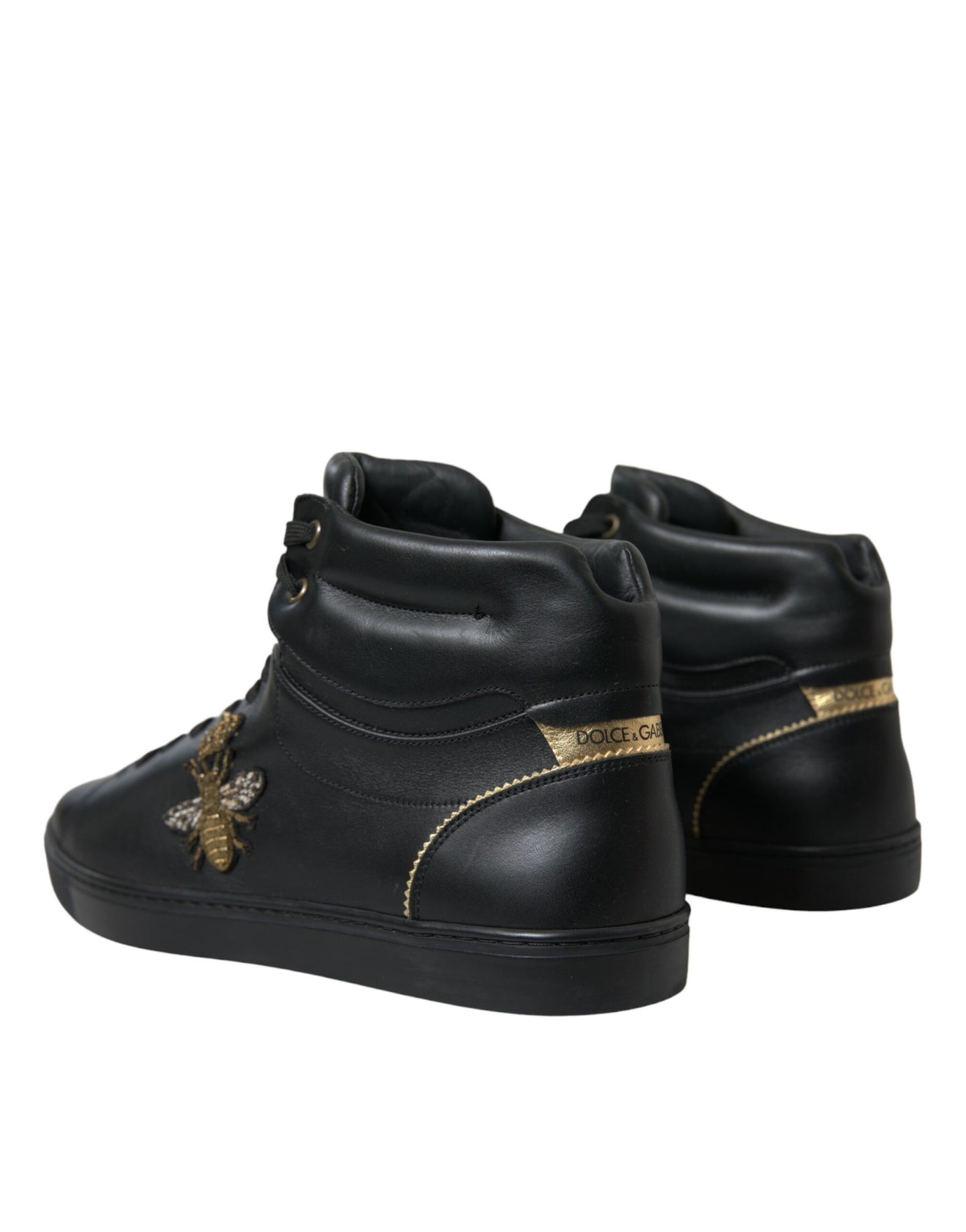 Black Crown Bee logo Mid Top Portofino Sneakers Shoes