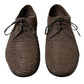 Brown Raffia Lace Up Derby Dress Shoes