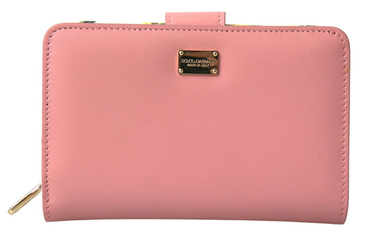 Chic Pink Zip Around Continental Wallet