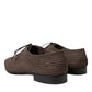 Brown Raffia Lace Up Derby Dress Shoes