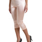 Pink Satin Silk Tights Cropped Pants