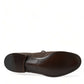 Brown Raffia Lace Up Derby Dress Shoes