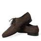 Brown Raffia Lace Up Derby Dress Shoes