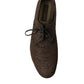 Brown Raffia Lace Up Derby Dress Shoes