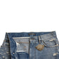 Blue Tattered Embellished Bermuda Shorts