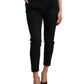 Black Mid Waist Skinny Cropped Pants