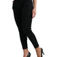 Black Mid Waist Skinny Cropped Pants