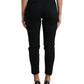 Black Mid Waist Skinny Cropped Pants