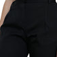 Black Mid Waist Skinny Cropped Pants