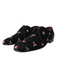 Black Floral Velvet Formal Dress Shoes