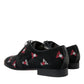 Black Floral Velvet Formal Dress Shoes